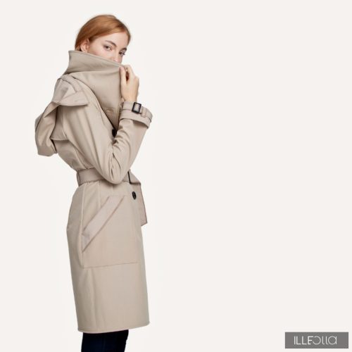 Elegáns Fortuna trench coat - drapp